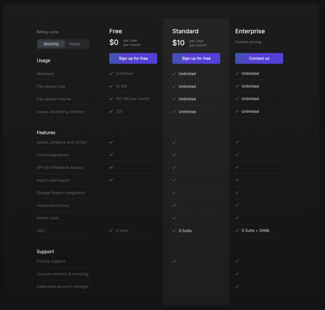 Linear screenshot 1