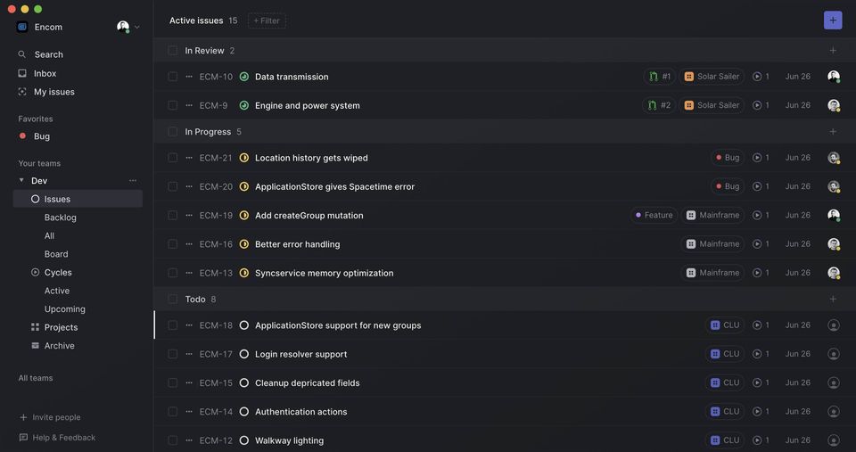 Linear screenshot 3