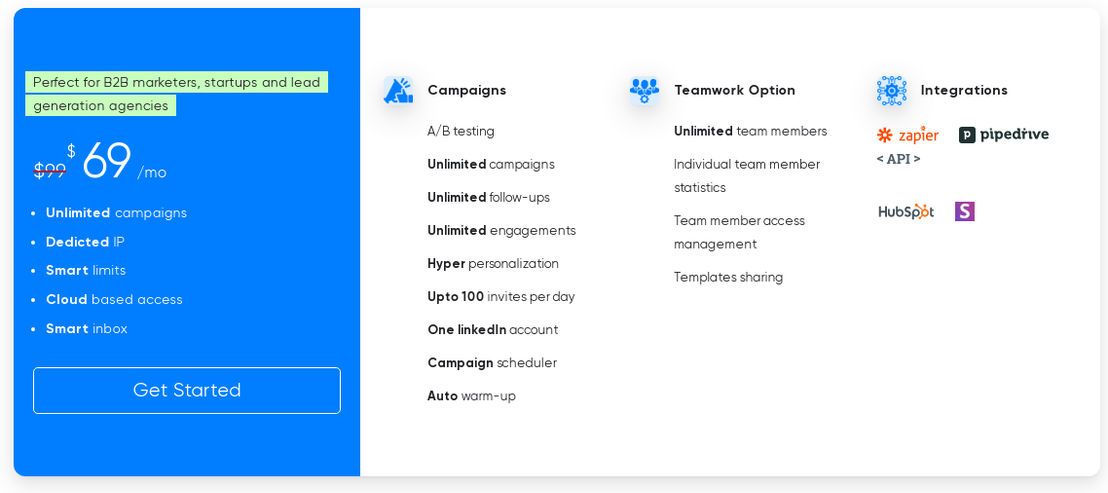 LinkedCamp pricing 1