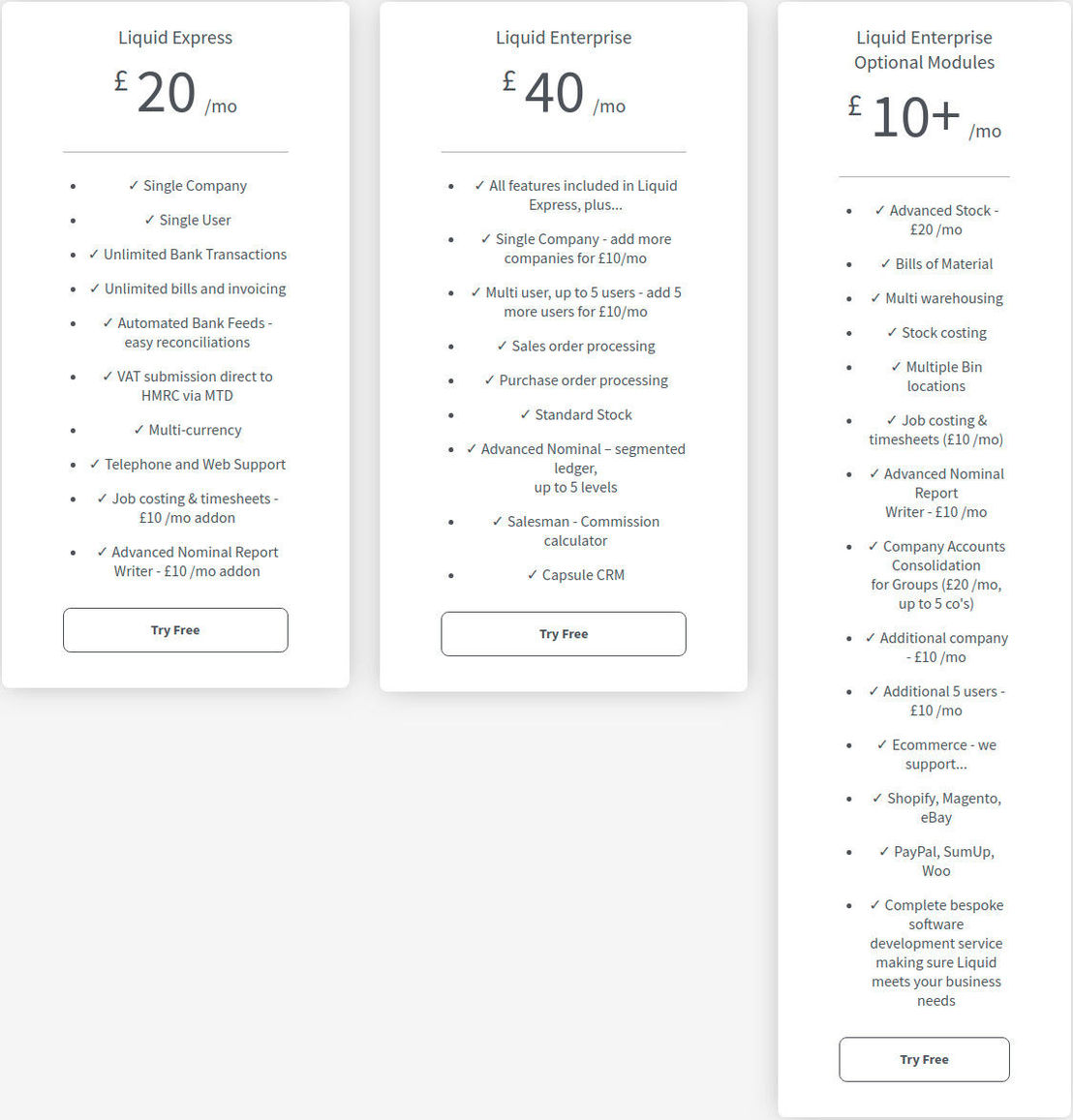 Liquid Accounts pricing 1