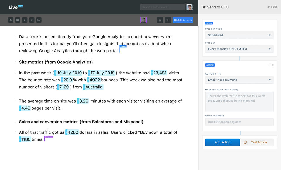 LiveDocs screenshot