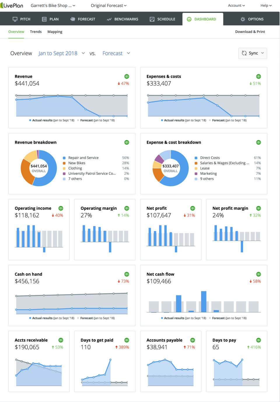 LivePlan screenshot 1