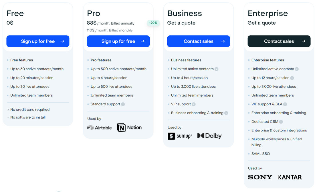 Livestorm pricing 1