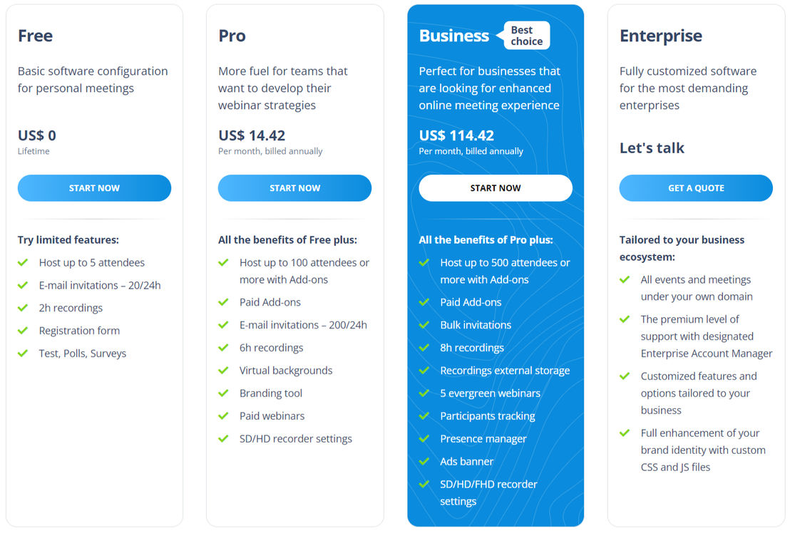 LiveWebinar pricing 2