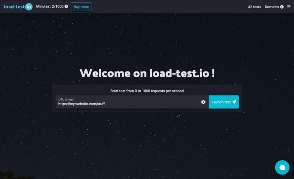Load-test.io screenshot 2
