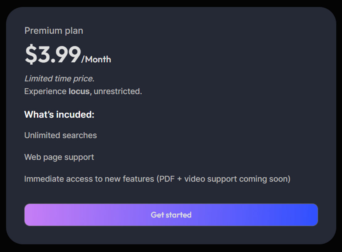 locus pricing