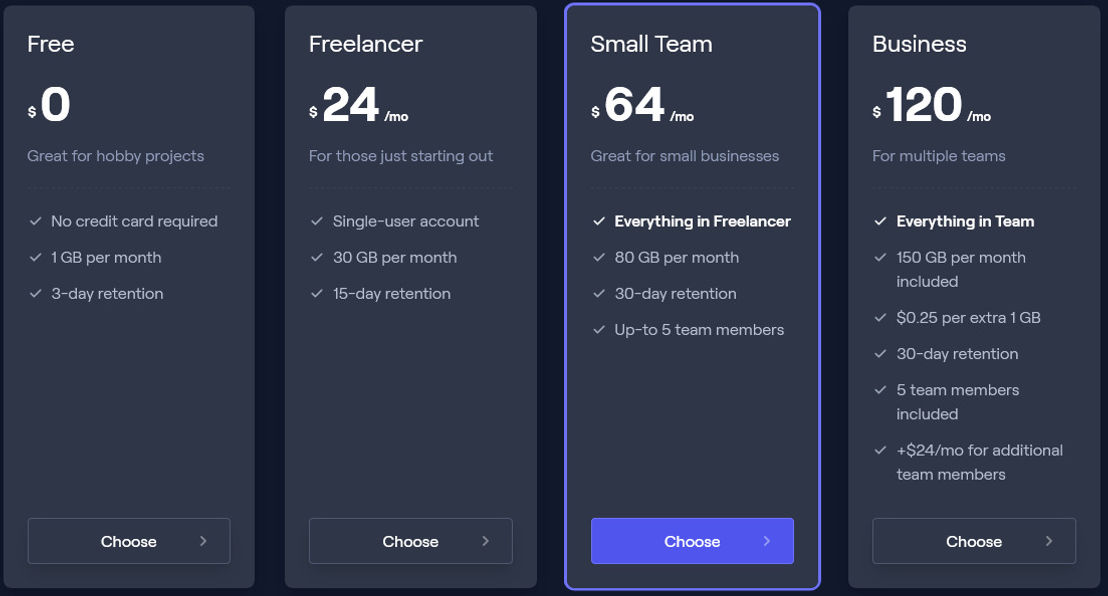 Logtail pricing 2