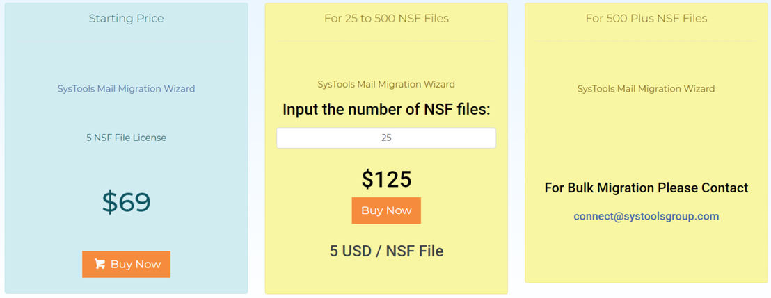 Lotus Notes to Exchange Server pricing