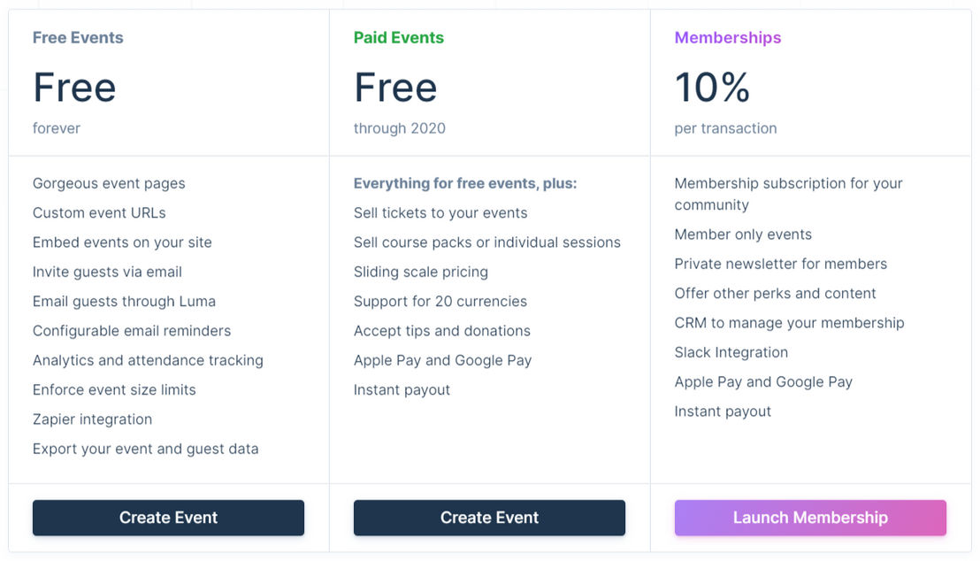 Luma pricing 1