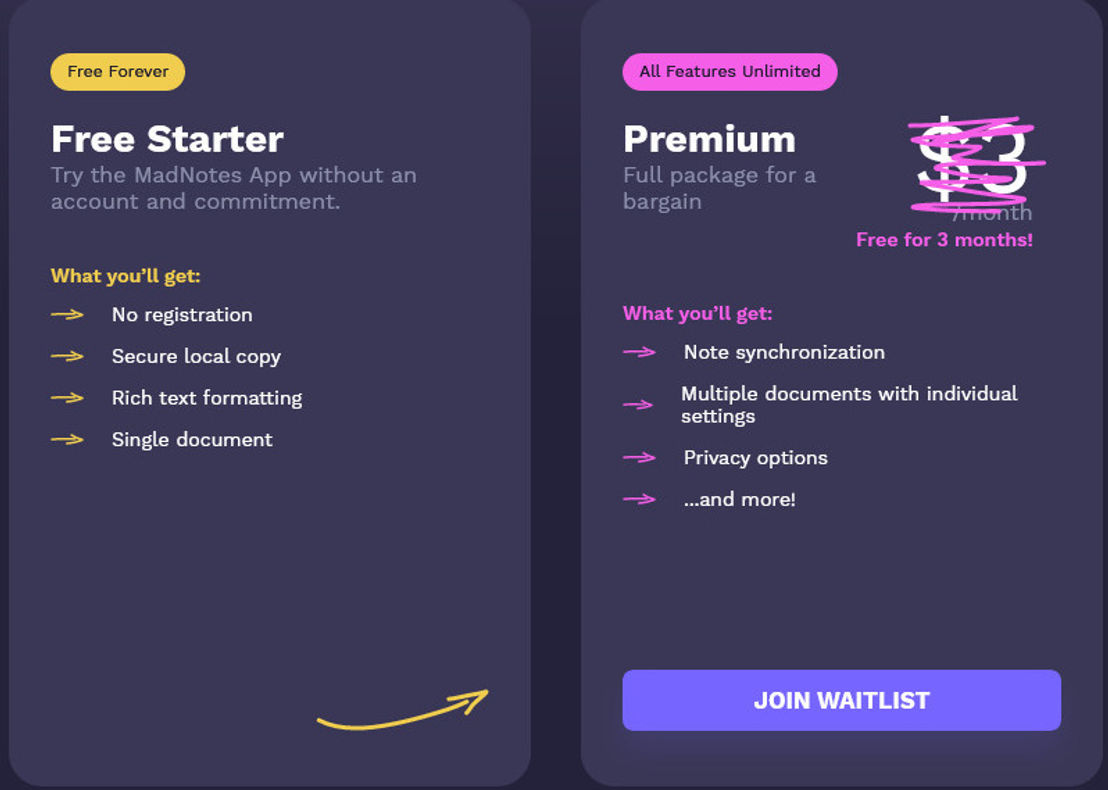 MadNotes screenshot 1