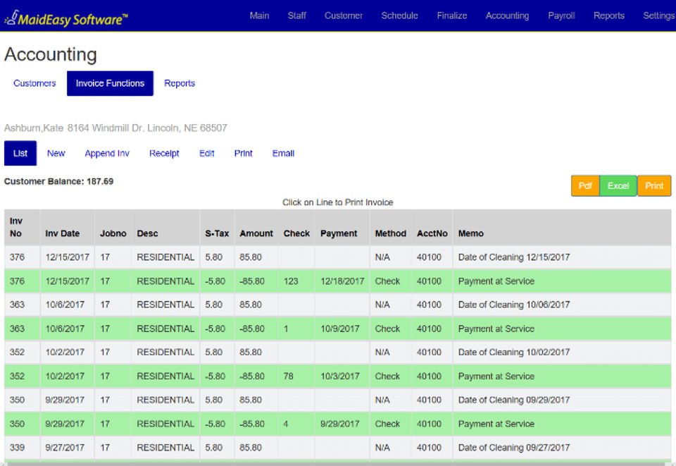 MaidEasy Software screenshot 3