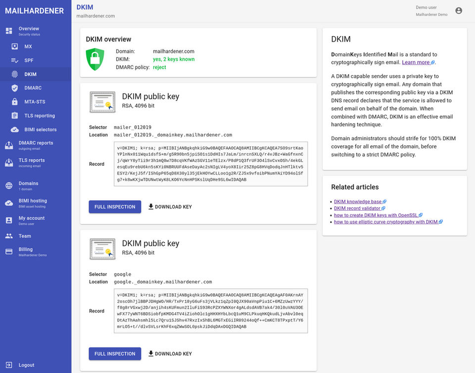 Mailhardener screenshot 3