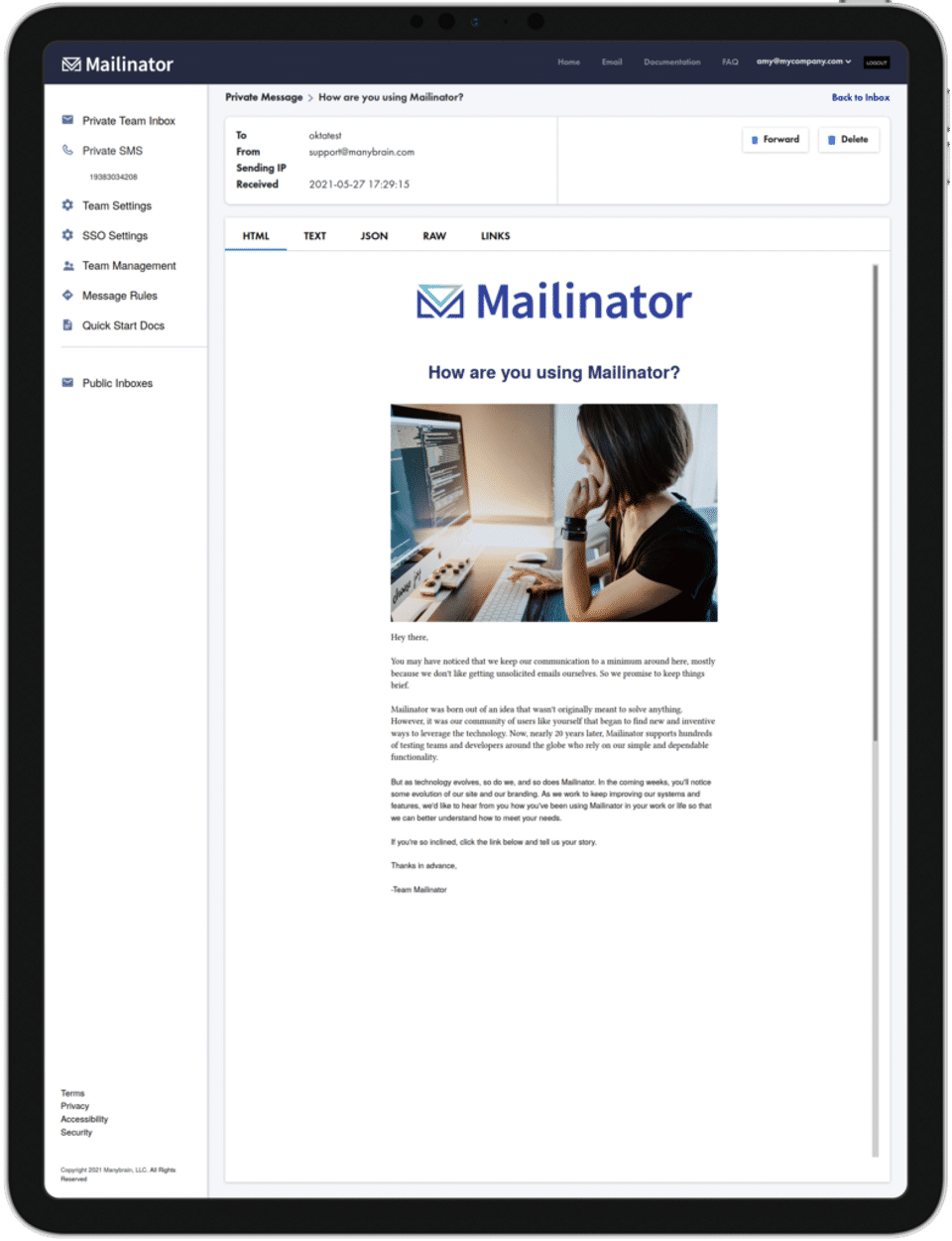 Mailinator screenshot 3