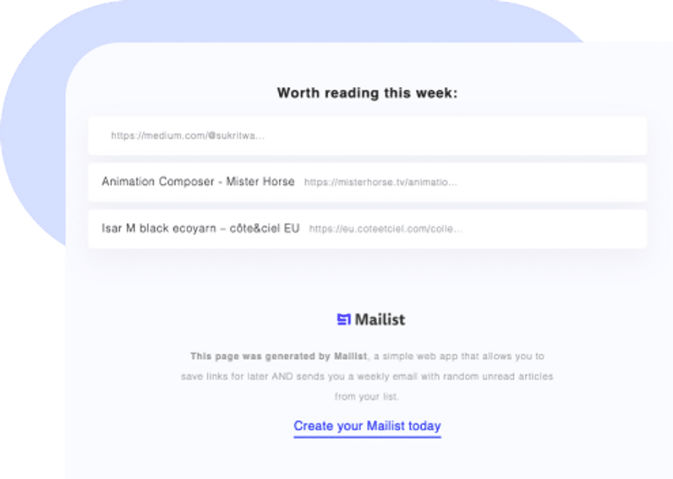 Mailist screenshot 1