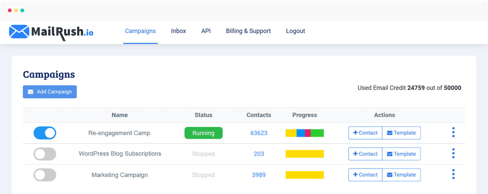 MailRush.io screenshot 1