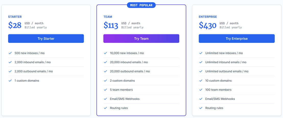 MailSlurp pricing 1