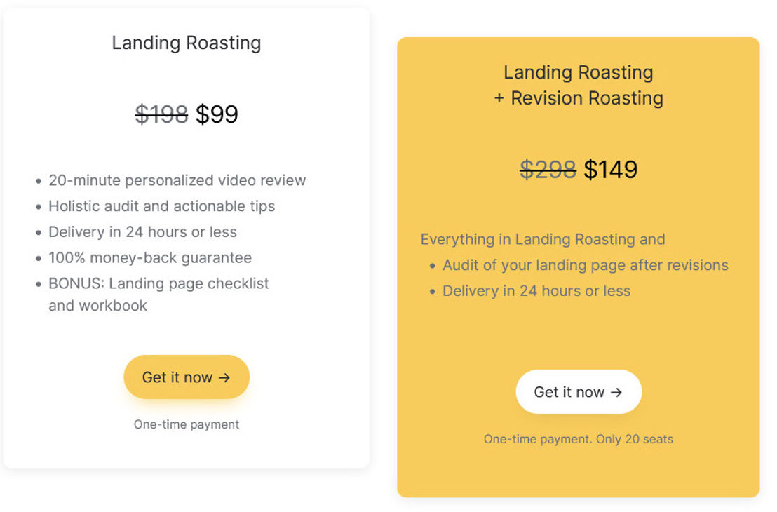 MakerBox Roasting pricing 1