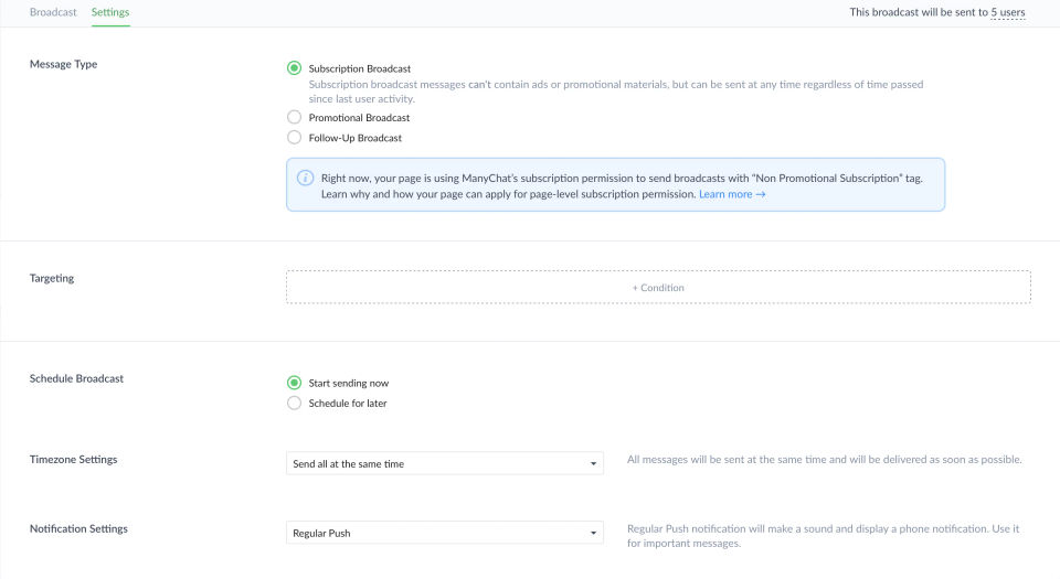 ManyChat screenshot 2