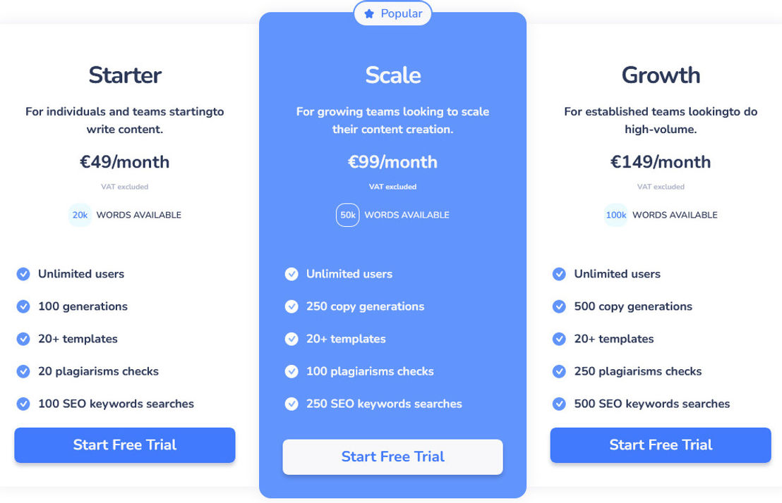 Mark Copy pricing 1