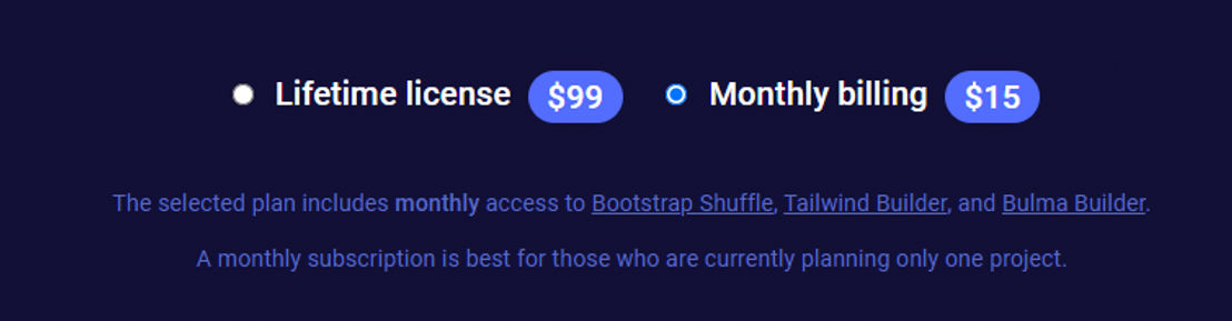 Material-UI Builder pricing 1