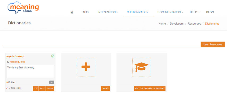 MeaningCloud screenshot 2