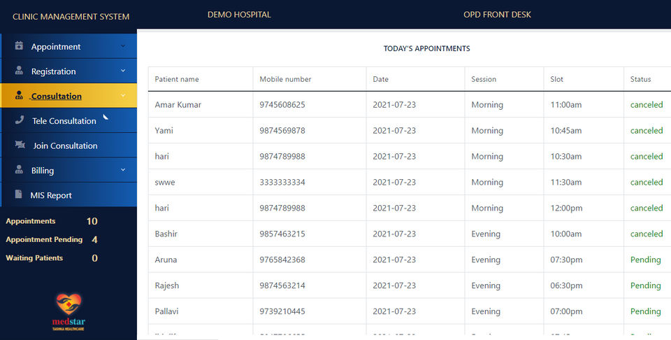 Medstar HIS screenshot 2