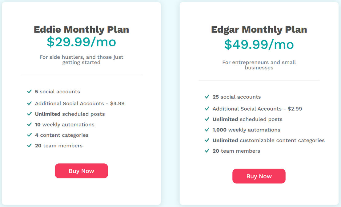 MeetEdgar pricing 2