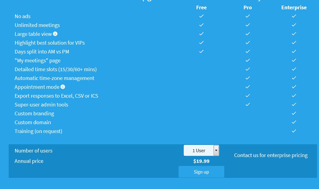 MeetOMatic pricing 1