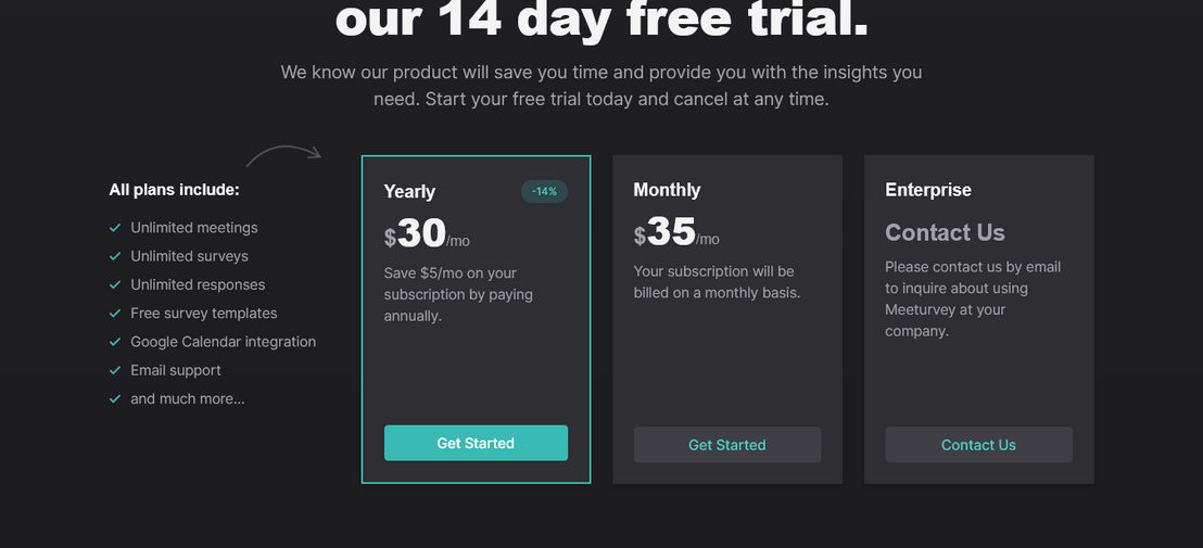 Meeturvey screenshot 2