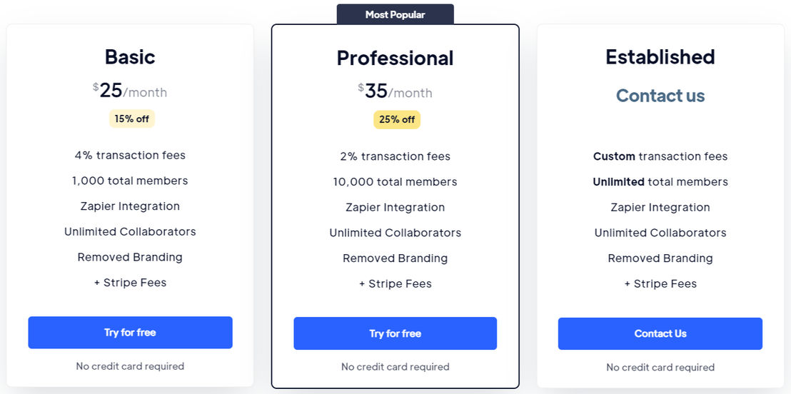 MemberStack pricing 2
