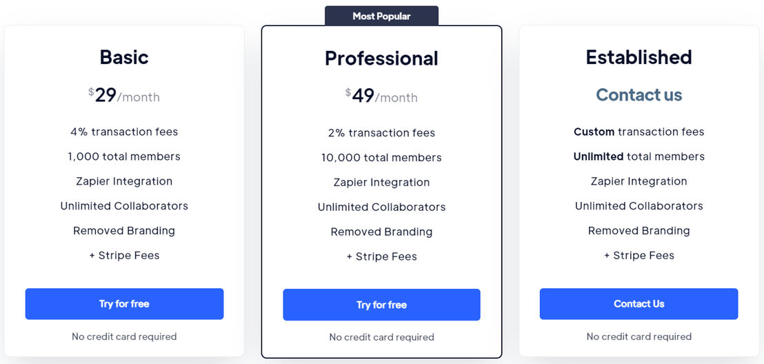MemberStack pricing 1