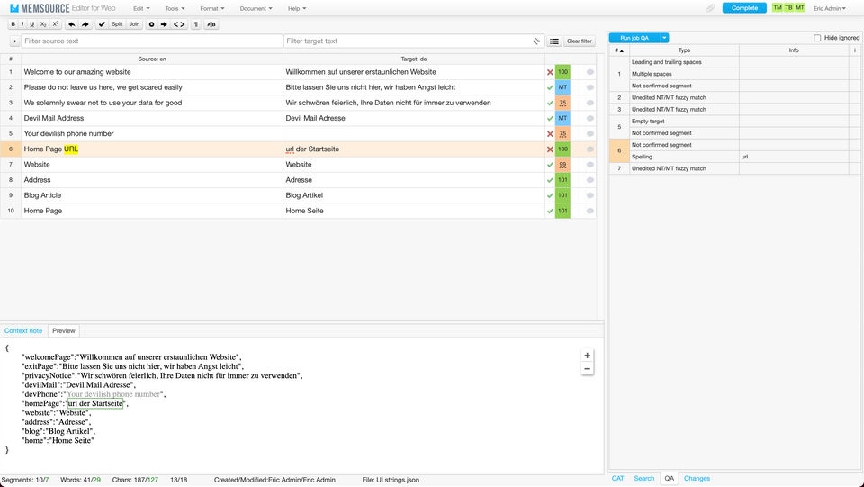 Memsource screenshot 3