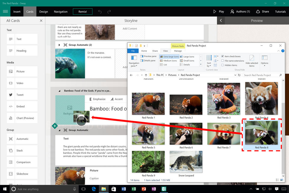 Microsoft Sway screenshot