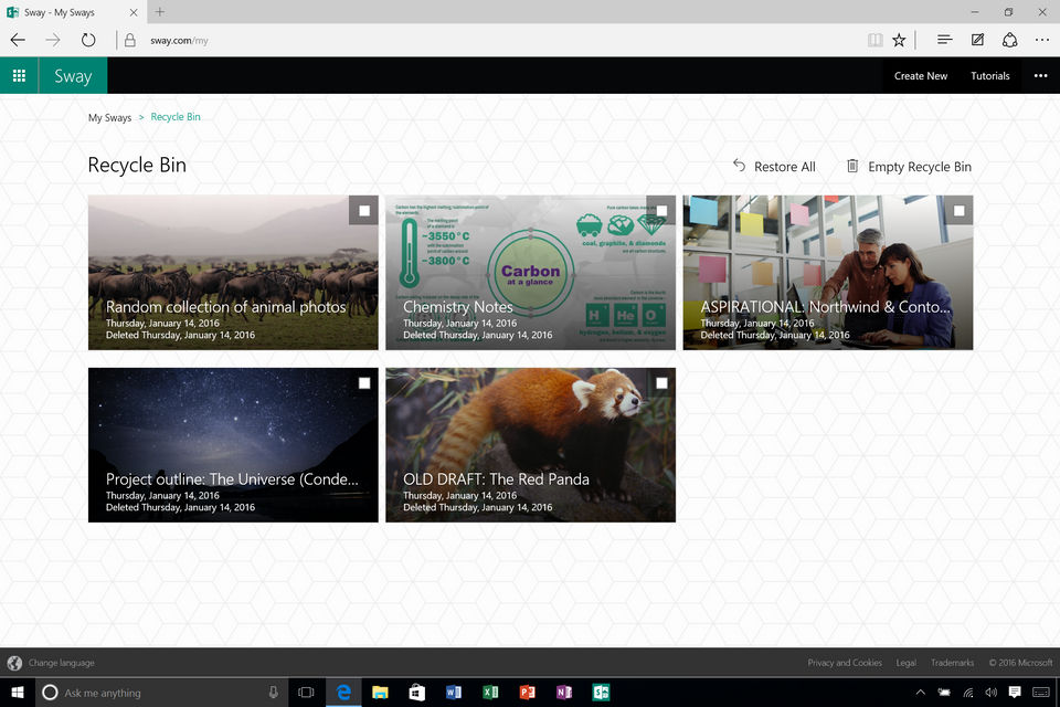 Microsoft Sway screenshot