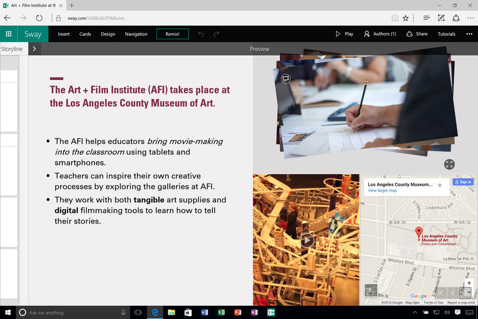 Microsoft Sway screenshot