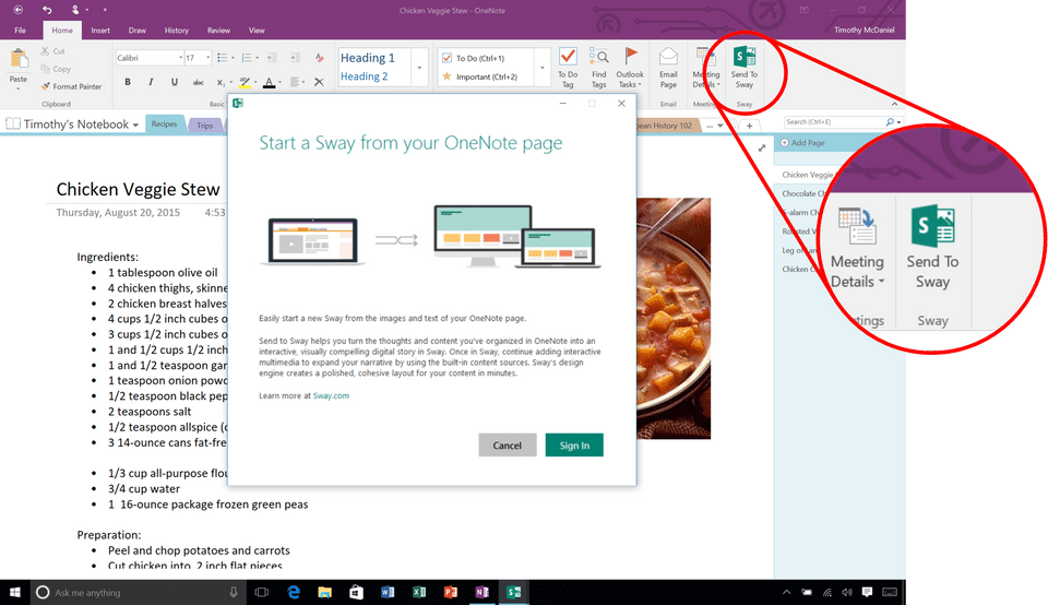 Microsoft Sway screenshot