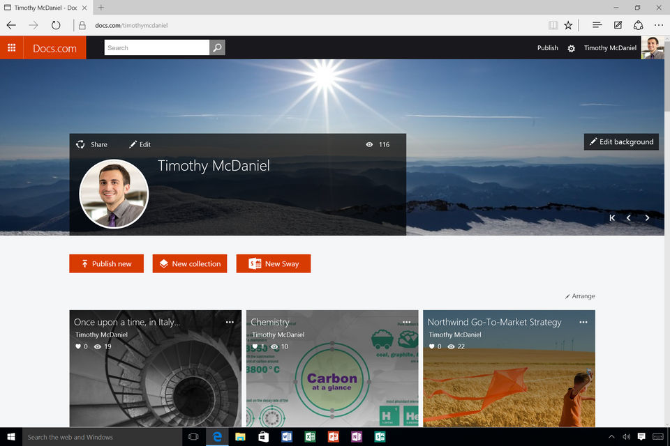 Microsoft Sway screenshot