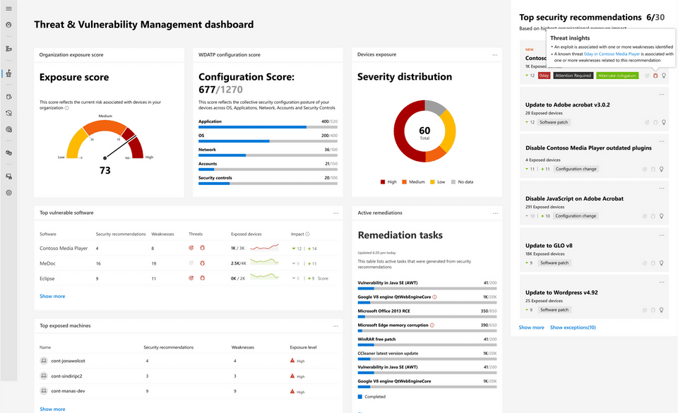 Microsoft Threat Vulnerability Management screenshot 2