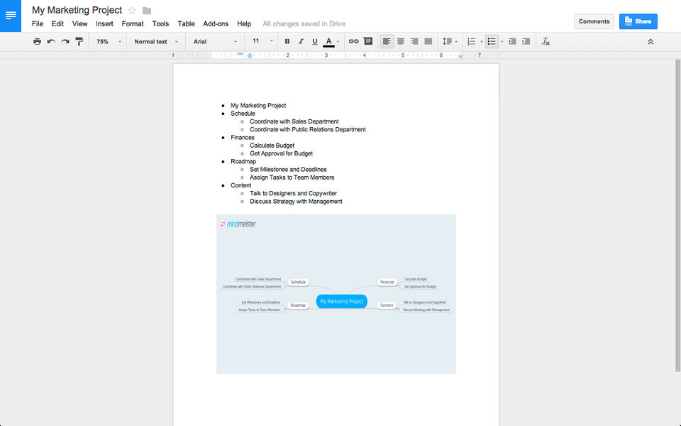MindMeister screenshot