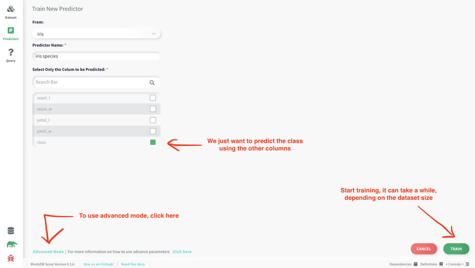 MindsDB screenshot 1