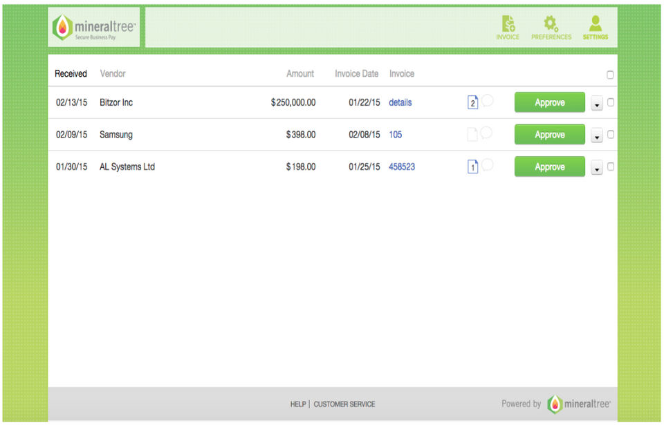 MineralTree Invoice-to-Pay screenshot 3