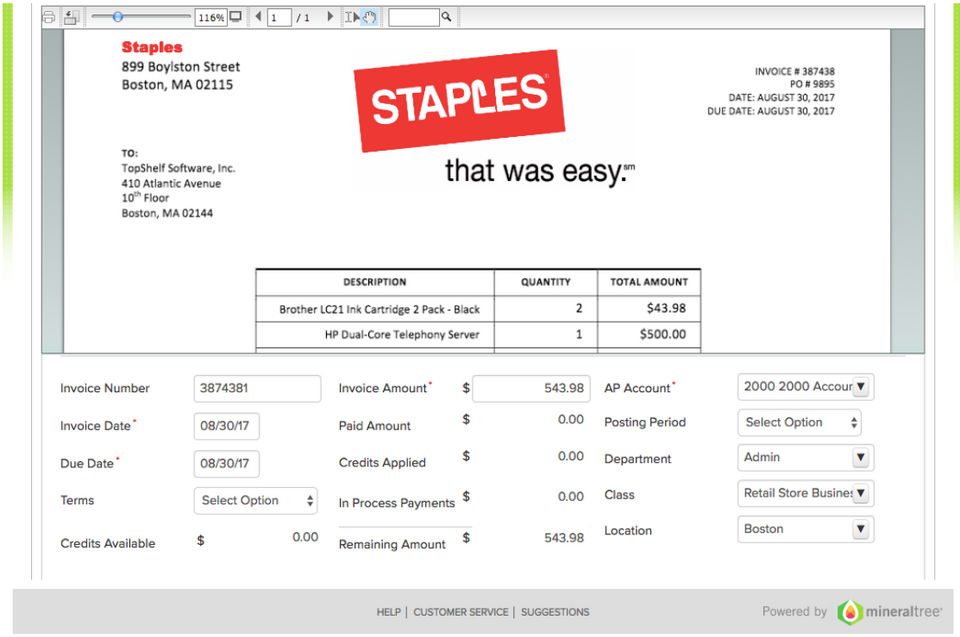 MineralTree Invoice-to-Pay screenshot 1