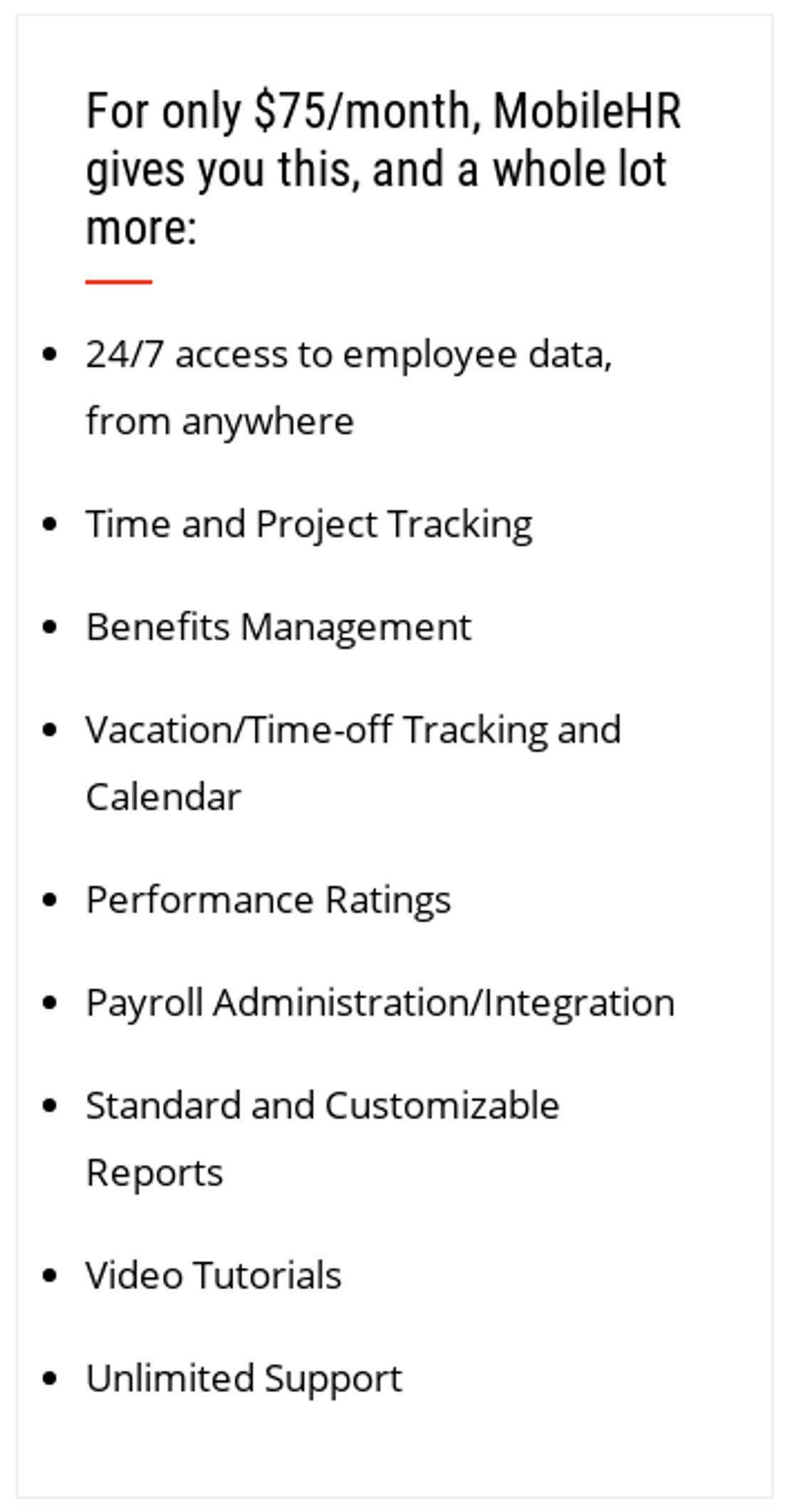 MobileHR pricing 1