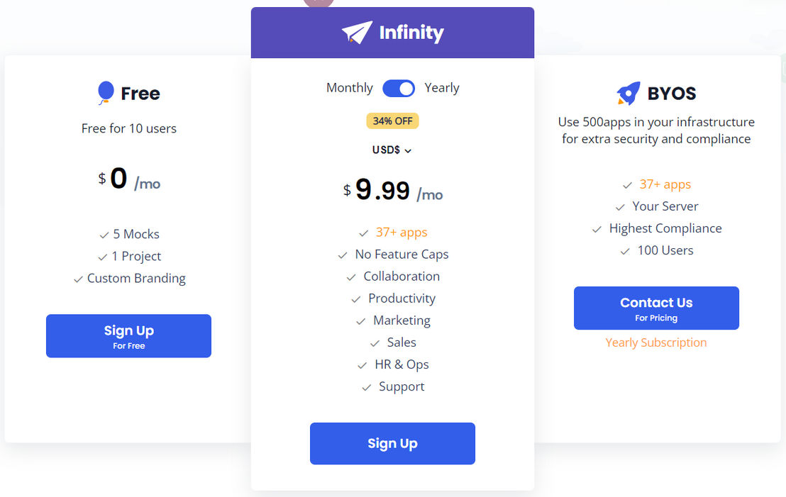Mockframe by 500apps pricing 2