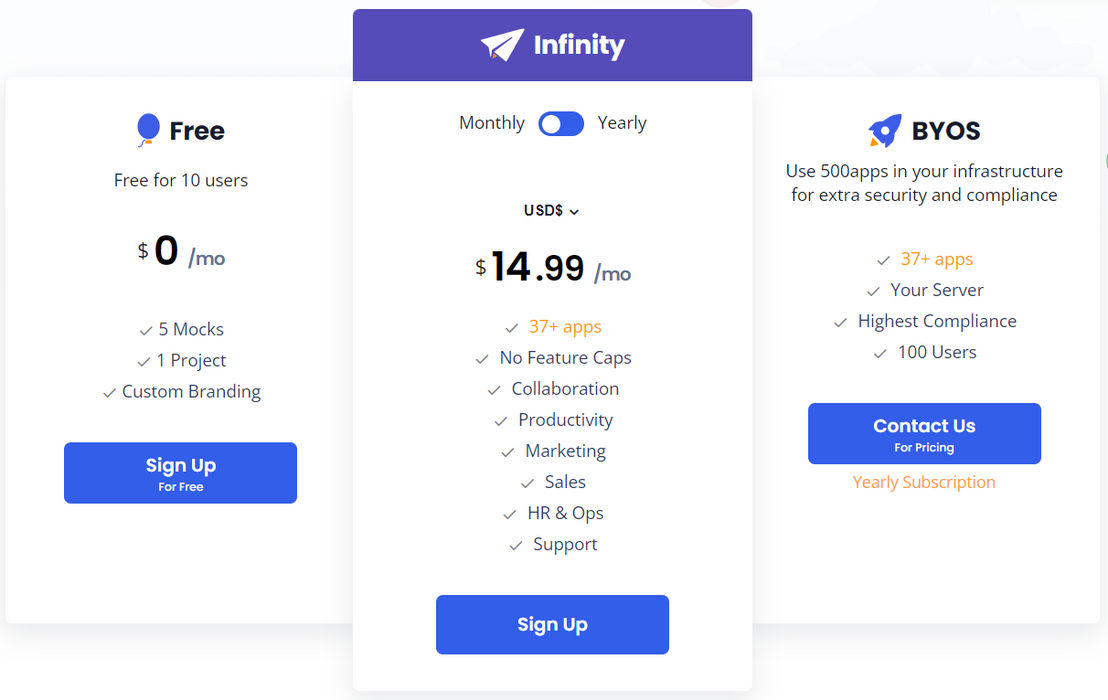 Mockframe by 500apps pricing 1