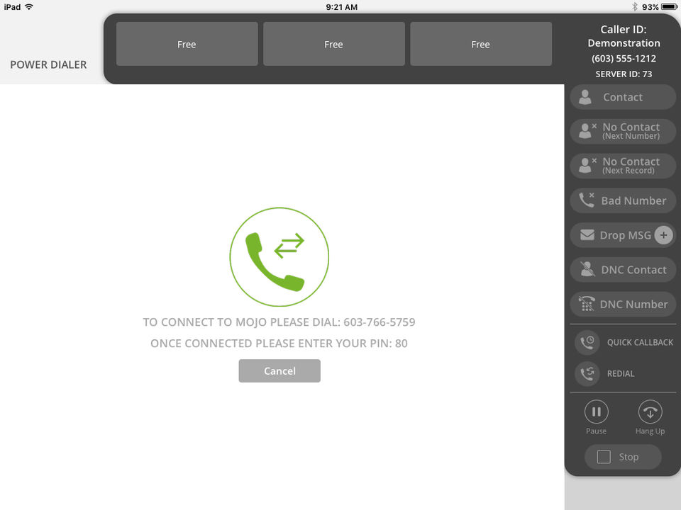 Mojo Dialer screenshot