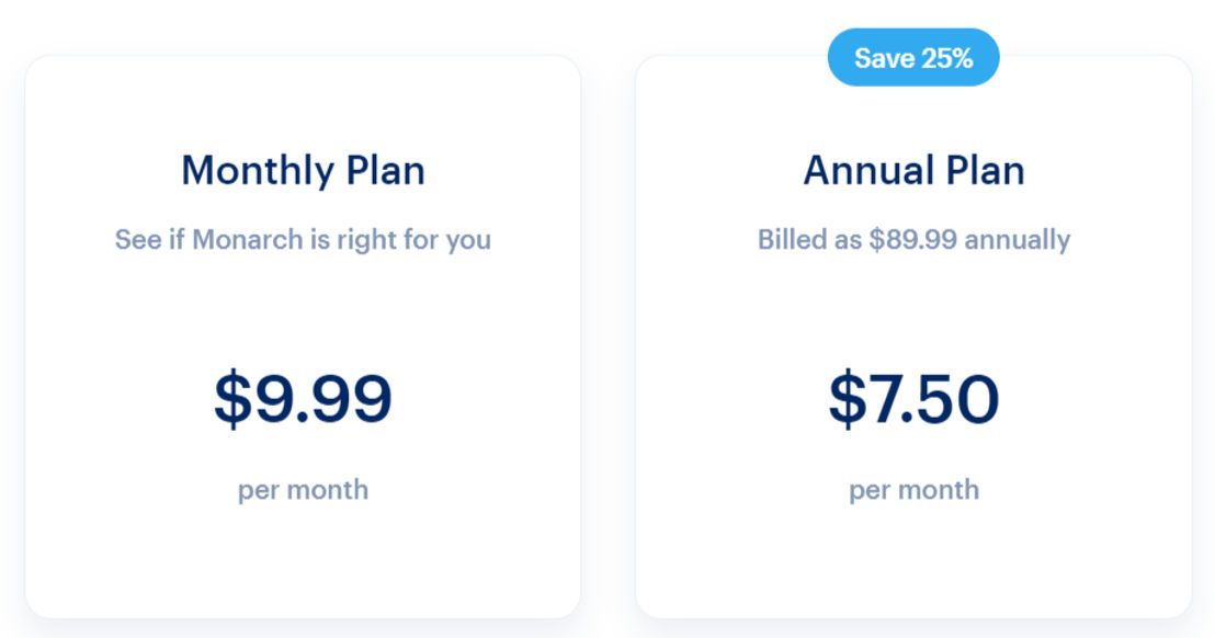 Monarch Money pricing 1