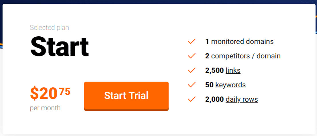 Monitor Backlinks pricing 2