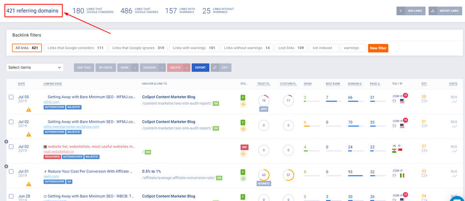 Monitor Backlinks screenshot 3
