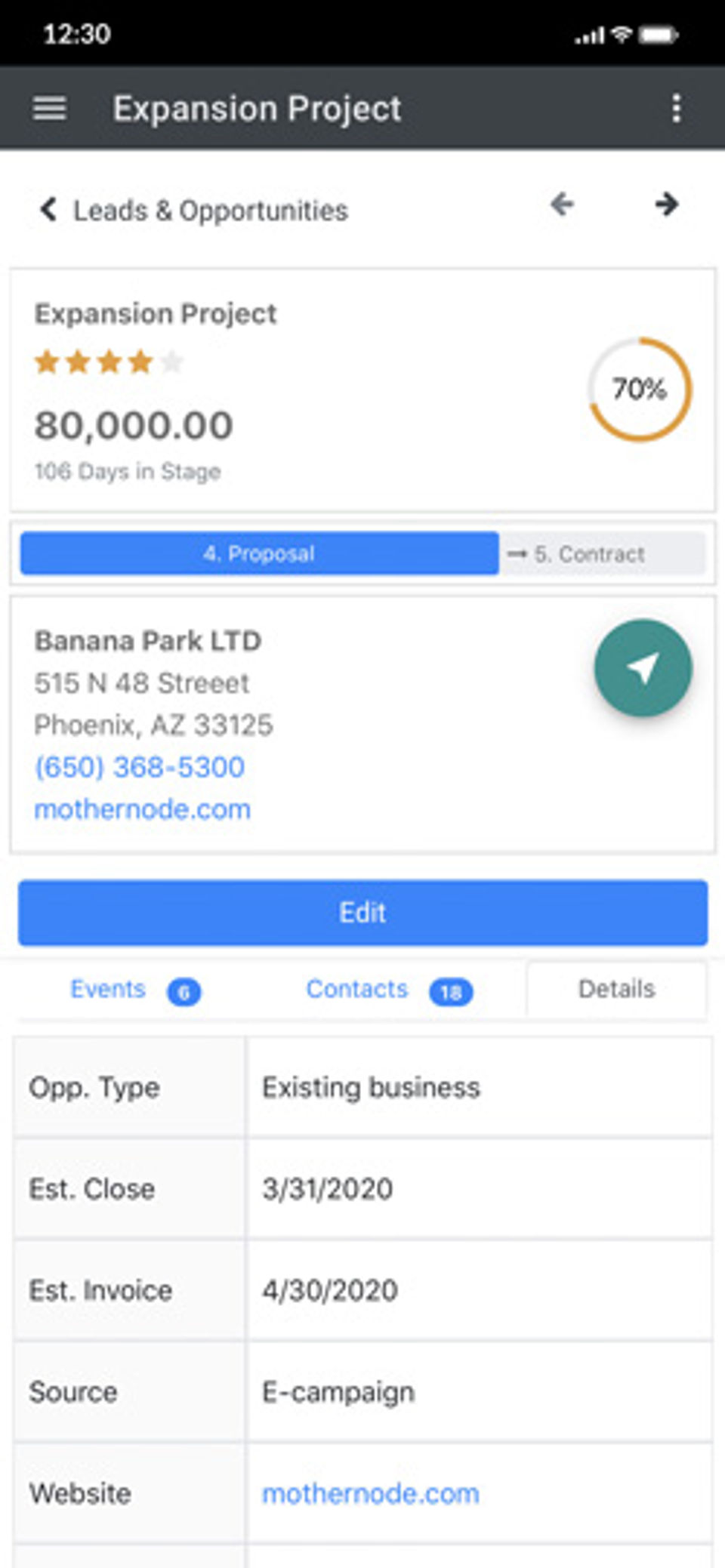 Mothernode CRM screenshot 2